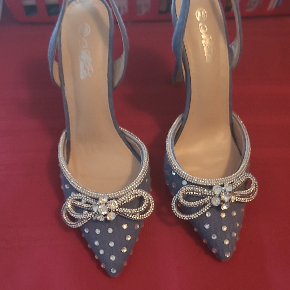 Alcata Denim And Bling Shoes